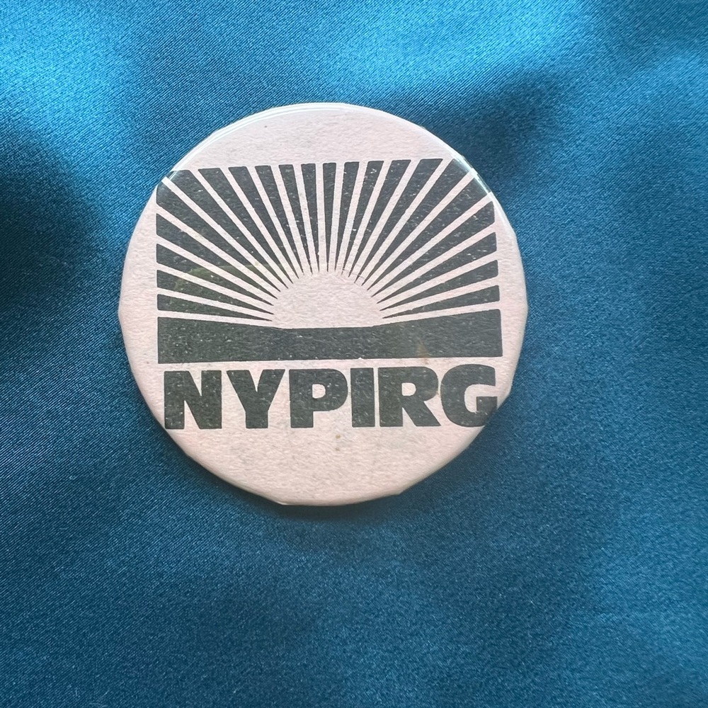 NYPIRG 1970s’ Sunburst Button Pin -